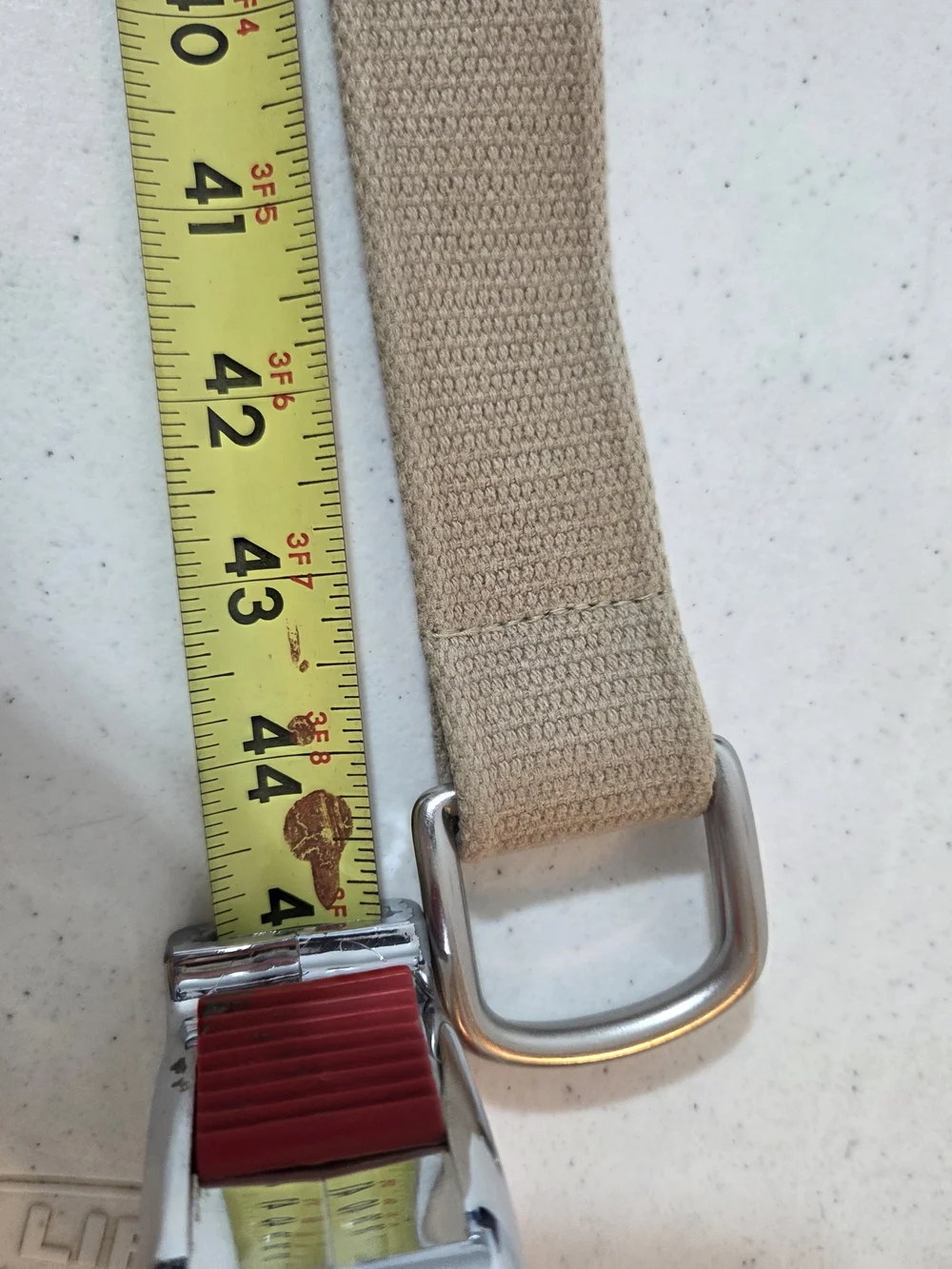 Polo by Ralph Lauren Beige Canvas D-Ring Belt, 44 Inches Long